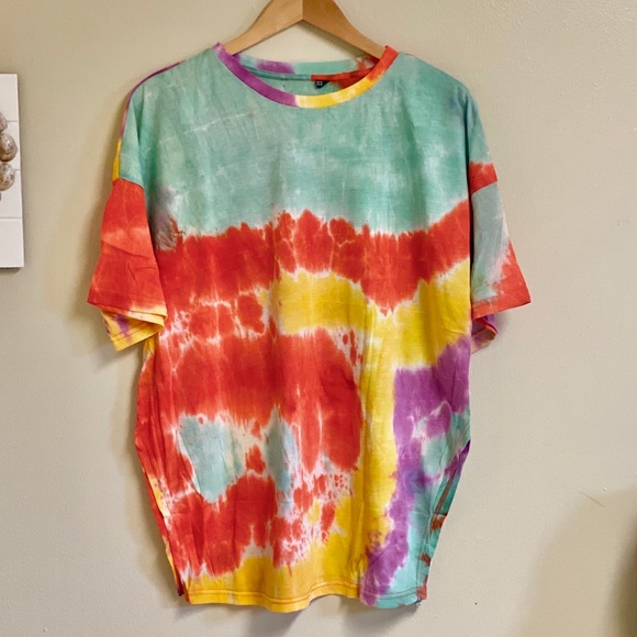 Oversized Sunkist Tie Dye Drop Shoulder T-Shirt - Picture 8 of 10